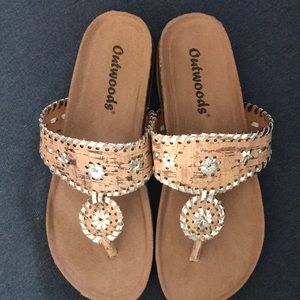 Outwoods cork/gold footbed sandals